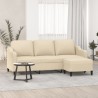Canapé à 3 places avec repose-pieds Crème 180 cm Tissu 616695616695