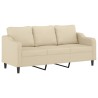 Canapé à 3 places avec repose-pieds Crème 180 cm Tissu 616695616695