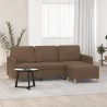 Canapé à 3 places avec repose-pieds Marron 180 cm Tissu 616696616696