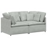 Canapé modulable avec coussins velours gris clair 616697616697