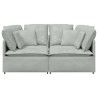 Canapé modulable avec coussins velours gris clair 616697616697