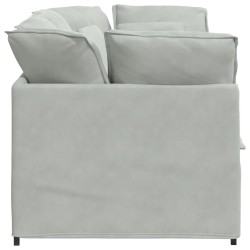 Canapé modulable avec coussins velours gris clair 616697616697
