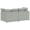Canapé modulable avec coussins velours gris clair 616697616697