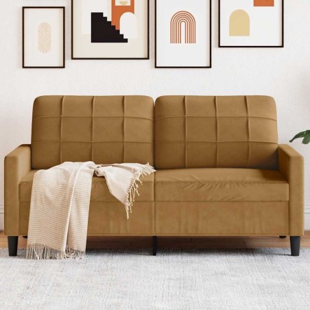 Canapé à 2 places Marron 140 cm Velours 616698616698