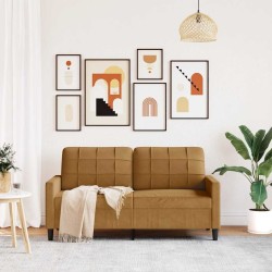 Canapé à 2 places Marron 140 cm Velours 616698616698