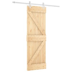 Porte coulissante Naturel et Blanc 70 x 210 cm 616705616705