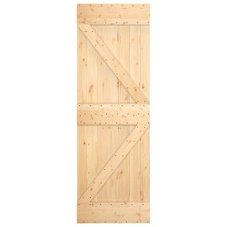 Porte coulissante Naturel et Blanc 70 x 210 cm 616705616705