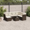 Salon de jardin 8 pcs avec coussins marron résine tressée 616711616711