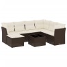 Salon de jardin 8 pcs avec coussins marron résine tressée 616711616711