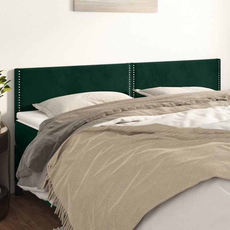 Têtes de lit Vert foncé 200x5x78/88 cm Velours 616715616715