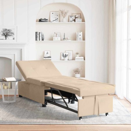 Canapé-lit escamotable Crème 194 x 67 x 82 cm Microfibre 616717616717