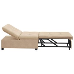 Canapé-lit escamotable Crème 194 x 67 x 82 cm Microfibre 616717616717
