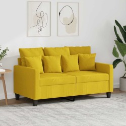 Canapé à 2 places Jaune clair 120 cm Tissu 616721616721