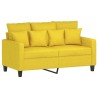Canapé à 2 places Jaune clair 120 cm Tissu 616721616721