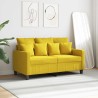 Canapé à 2 places Jaune clair 120 cm Tissu 616721616721