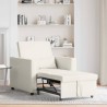 Canapé-lit escamotable simple avec des roues Crème Velours 616723616723