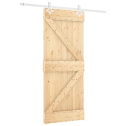 Porte coulissante Naturel et Blanc 80 x 210 cm 616724616724