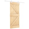 Porte coulissante Naturel et Blanc 80 x 210 cm 616724616724