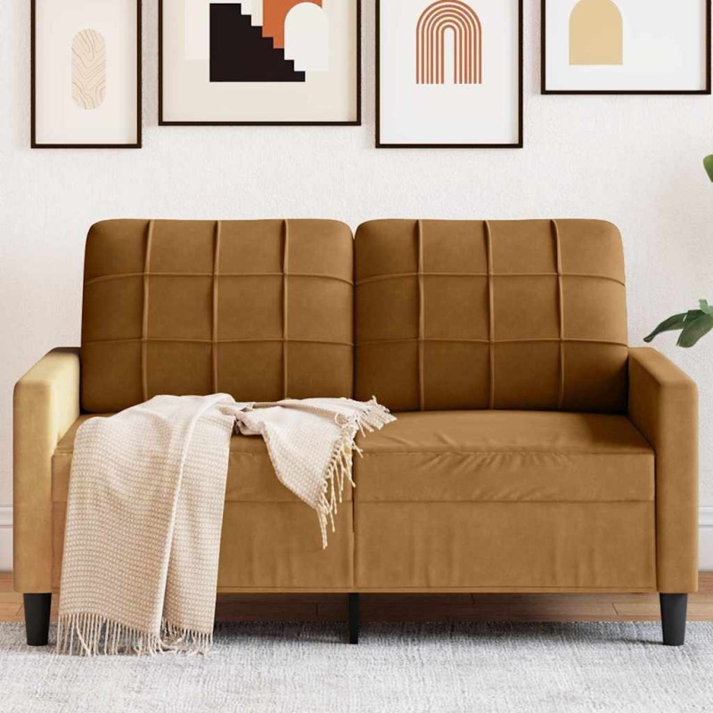 Canapé à 2 places Marron 120 cm Velours 616725616725