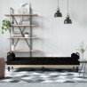 Canapé-lit avec accoudoirs noir tissu 616726616726