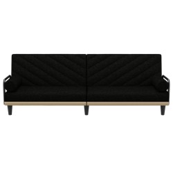 Canapé-lit avec accoudoirs noir tissu 616726616726