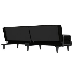 Canapé-lit avec accoudoirs noir tissu 616726616726