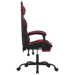 Chaise de jeu pivotante repose-pied Noir bordeaux Similicuir 616730616730