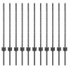 Poteau de clôture enchâssé 11 pc Gris 120 cm 616732616732