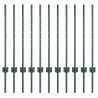 Poteau de clôture enchâssé 11 pc Vert 120 cm 616733616733