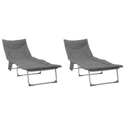 Transat pliant avec coussin 2 pcs Anthracite 616734616734