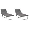 Transat pliant avec coussin 2 pcs Anthracite 616734616734