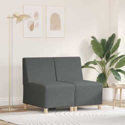 Unité de Sofa Modulaire Sans Accoudoirs 2 pcs Gris foncé 616735616735
