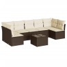 Salon de jardin 8 pcs avec coussins marron résine tressée 616736616736