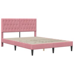 Cadre de lit avec matelas Rose 140 x 200 cm Velours 616738616738
