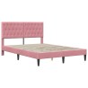 Cadre de lit avec matelas Rose 140 x 200 cm Velours 616738616738