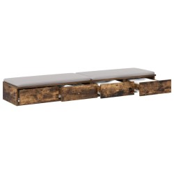 Tiroirs de lit avec tiroir Chêne fumé 140 x 36,5 x 16,5 cm 616743616743