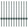 Poteau de clôture enchâssé 11 pc Vert 100 cm 616747616747
