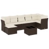 Salon de jardin 8 pcs avec coussins marron résine tressée 616750616750