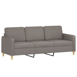 Canapé 3 places avec oreillers décoratifs taupe 180 cm tissu 616758616758
