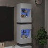 Meubles muraux avec lumières LED pour TV 2 pcs blanc 40x30x60,5 cm 616763616763