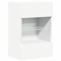 Meubles muraux avec lumières LED pour TV 2 pcs blanc 40x30x60,5 cm 616763616763
