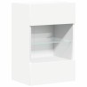 Meubles muraux avec lumières LED pour TV 2 pcs blanc 40x30x60,5 cm 616763616763