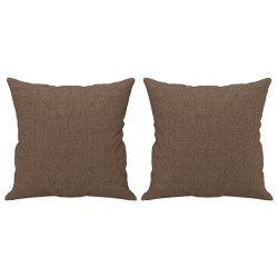 Canapé 3 places avec oreillers décoratifs marron 180 cm tissu 616764616764