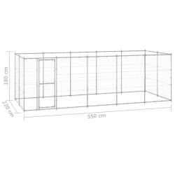 Chenil extérieur Acier galvanisé 12,1 m² 616767616767