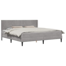 Cadre de lit avec matelas Gris clair 200 x 200 cm Velours 616770616770