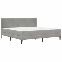 Cadre de lit avec matelas Gris clair 200 x 200 cm Velours 616770616770