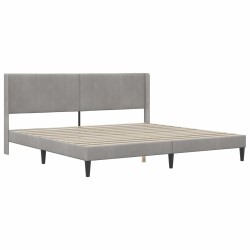Cadre de lit avec matelas Gris clair 200 x 200 cm Velours 616770616770