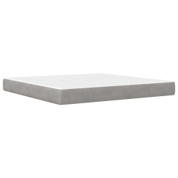 Cadre de lit avec matelas Gris clair 200 x 200 cm Velours 616770616770