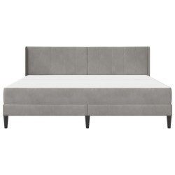 Cadre de lit avec matelas Gris clair 200 x 200 cm Velours 616770616770