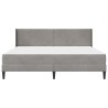 Cadre de lit avec matelas Gris clair 200 x 200 cm Velours 616770616770